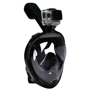 Маска для підводного плавання дайвінгу Tribord Easybreath Black Водолазна маска з кріпленням для камери