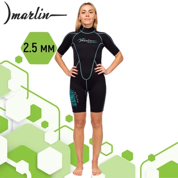 Женский Гидрокостюм 2,5 мм Marlin Malibu Shorty Lady Aqua Blue/Black 2,5 мм XS