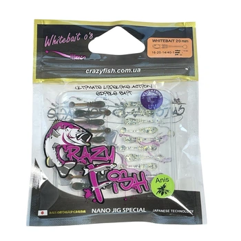 Приманка Crazy Fish Whitebait 0.8" 16-20-14/40-1 анис уп. (20шт),16-20-14/40-1