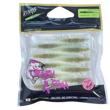 Приманка Crazy Fish Ringo 1.6" 90-40-1-6 вкус кальмар уп. (10шт),90-40-1-6