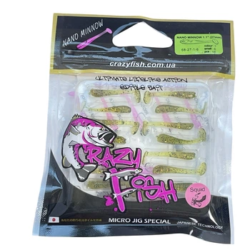 Приманка Crazy Fish Nano minnow 1.1" 68-27-1-6 кальмар упак (16шт),68-27-1-6