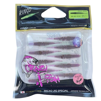 Приманка Crazy Fish Ringo 1.6" 90-40-12-6 вкус кальмар уп. (10шт),90-40-12-6