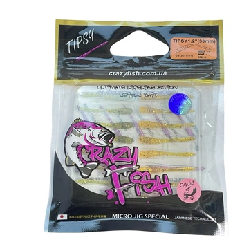 Приманка Crazy Fish Tipsy 1,2" 69-30-1/9-6 вкус кальмар уп. (16шт),69-30-1/9-6