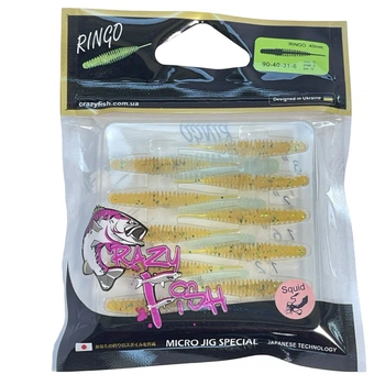 Приманка Crazy Fish Ringo 1.6" 90-40-31-6 вкус кальмар уп. (10шт),90-40-31-6