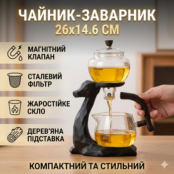 Чайник-заварник с магнитным дозатором 300мл и фильтром из нержавеющей стали H1212