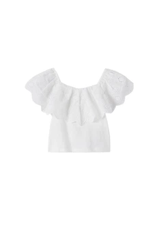Летний топ для девочки Zara 128 размер белый 6761605250