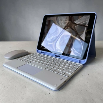 Чохол-клавіатура CaseFashion в комплекті з мишкою для iPad 11 (A16) (2025) Violet/White