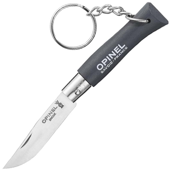 2 в 1 ніж складаний + Opinel брелок Keychain №4 Inox (довжина 120мм лезо: 50мм) сірий