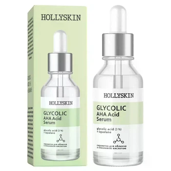 Сироватка для обличчя HOLLYSKIN Glycolic AHA Acid з гліколевою кислотою, 30 мл