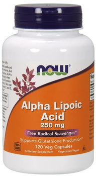 Kwas alfa-liponowy NOW Foods Alpha Lipoic Acid 250 mg 120 kapsułek (733739030436)