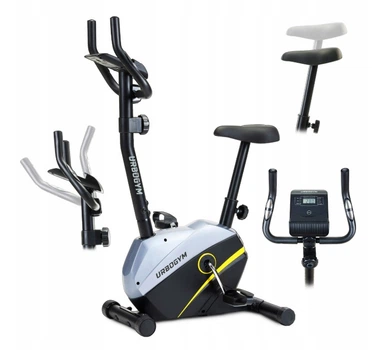 Велотренажер для дома Urbogym OXYGEN YELLOW до 120 кг с системой магнитного сопротивления Черный с желтым