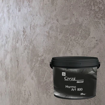 Декоративная штукатурка в сухой смеси на основе цемента Crystal Decor MarmoArt 800 для внутренних и наружных работ 25 кг