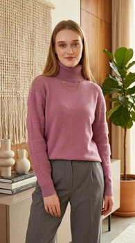 Свитер женский No Brand П971 сиреневый размер XL-XXL