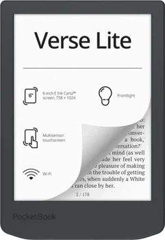 Электронная книга 6" PocketBook Verse Lite, Midnight Grey