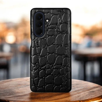 Кожаная накладка Stenk Reptile Cover для Samsung Galaxy A57 Черный (80606)