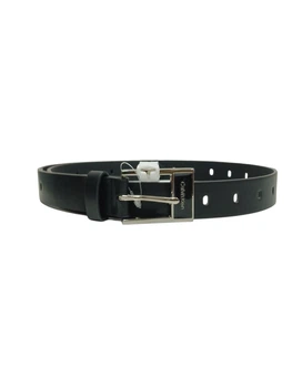 Жіночий ремінь Calvin Klein чорний, з сріблястою пряжкою, розмір M (100 см)