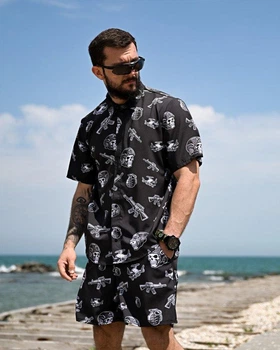 Літній мілітарний комплект сорочка шорти TITANIUM OBLIVION War black чорний ПП7753 L/XL