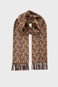 Чоловічий коричневий вовняний шарф з візерунком G MONOGRAM WOVEN SCARF Gant OS 9920247