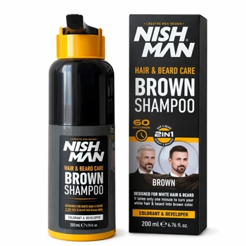 Шампунь-фарба Nishman Hair & Beard Color Shampoo Brown 200 мл