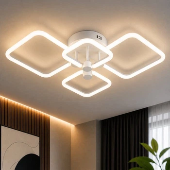 Пристальная LED люстра VALESO G 2589/2+2 WT 72W,3000K-6500K, Пульт: 2.4G с затемнением