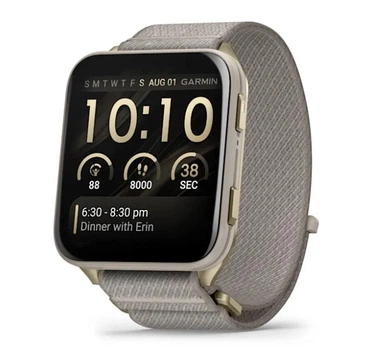 Смарт-часы GARMIN Venu X1 Soft Gold with Titanium Caseback and French Gray Nylon Band (010-02980-08/09)