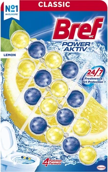 Набір туалетних блоків для унітазу Bref Power Active Лимон 4 x 50 г (9000101309003)