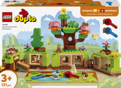Конструктор LEGO DUPLO Town Ліс відкриттів із дикими тваринами 131 деталь (10480)