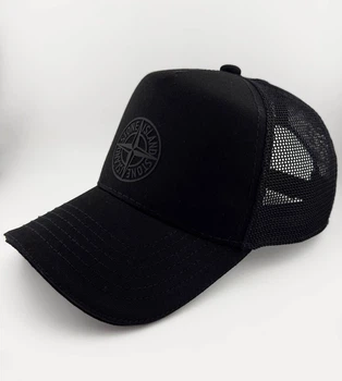 Бейсболка Тракер STONE ISLAND із Cіткою, Чорна, Катон, Ручна Робота (Україна) розмір S (55-56 см)