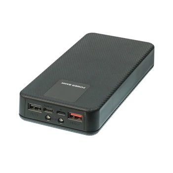 Корпус Multi-powerbank ET6, під елементи 18650 до 6 шт, 22.5W, з ліхтарем, чорний