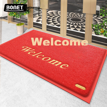 Коврик входной Baoneng Silk Loop WELCOME 120x300 см красный