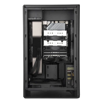 Корпус Silverstone ALTA G1M Black MATX (вертикальная вентиляция, Type-C, 18-сантиметровый ARGB-вентилятор, совместимость с длинными видеокартами)