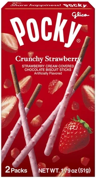 Японские палочки Glico Pocky Crunchy Strawberry Клубника 51г