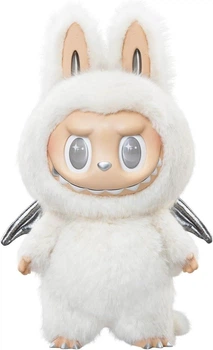 Колекційна Іграшка Pop Mart The Monsters Labubu Zimomo Angel in Clouds Figure + Tote Bag Лабубу Ангел 58см Білий