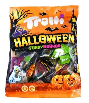 Желейные конфеты Хэллоуин Trolli Funny Horror Halloween Mix Ассорти Мини-пакетики 300г
