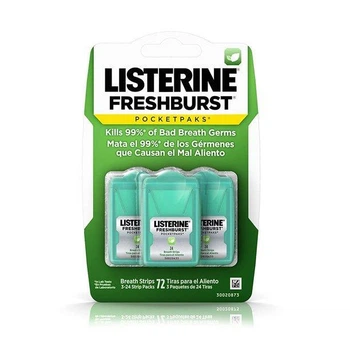 Мятные полоски для рта Listerine Fresh Burst Pocketpaks Листерин 72шт