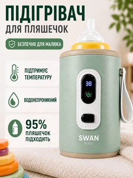 Подогреватель для детских бутылочек нагреватель для новорожденных малышей термос подогрева детской смеси молока портативный USB Type-C от повербанка водостойкий 5 режимов поддержания температуры электрические нагреватели дорожный Swan Baby 2.0 зеленый
