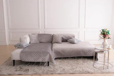 Покрывало-накидка Руно VeLour Серое 210х70 см Двустороннее Велюровое (Р21070.55_Grey)