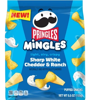 Снек Pringles Mingles Sharp White Cheddar and Ranch Puffed Білий Чеддер і соус Ранчо 155г