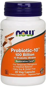 Пробіотик Now Foods Probiotic-10 100 Billion 30 вегетаріанських капсул (733739029317)