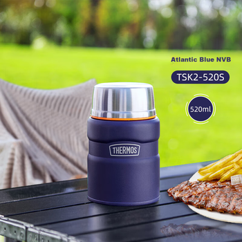 Термокухоль THERMOS з вакуумною ізоляцією, термосупниця об'ємом 520 мл, термоконтейнер для обіду з нержавіючої сталі 316, пляшка для води з широким шийкою, модель TSK2-520S NVB