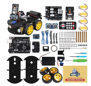 Робот-конструктор ELEGOO Smart Car V4.0 с камерой, Arduino UNO R3, Bluetooth, учебный набор программирования