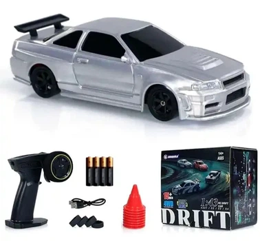 Машинка для дрифта мини Jiabaile Drift Car 1/43 4WD на радиоуправлении Nissan Skyline GT-R 4304
