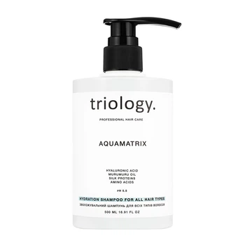 Увлажняющий шампунь для всех типов волос Triology Aquamatrix, 500 мл