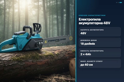 Электропила аккумуляторная MLD AT-CS1602 48V шина 18" бесщеточный двигатель 2 аккумулятора кейс