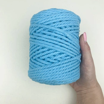 Шнур кручений для макраме YarnArt macrame rope 5мм яскраво-блакитний 500г (№763)