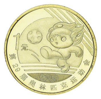 Монета Китай 1 юань 2008 UNC XXIX летние Олимпийские игры в Пекине 2008 - Футбол