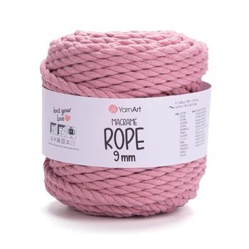 Шнур кручений rope macrame 9 mm 55м 1000г троянда №792