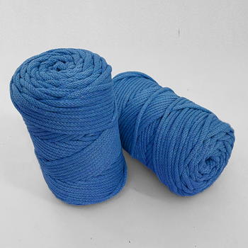 Шнур плетений YarnArt macrame cord 3 мм для макраме небесний №786