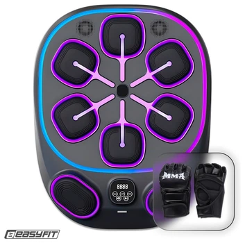 Настінний боксерський тренажер EasyFit з аперкотами (музичний бокс) (Чорний)
