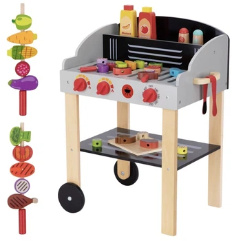 Drewniany grill Woopie Zestaw do szaszłyków i akcesoria 24 el. (58311) (5906280658311)